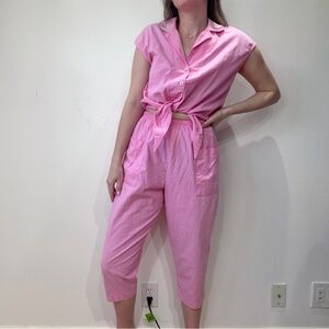 Vintage Pink 80s Jumpsuit